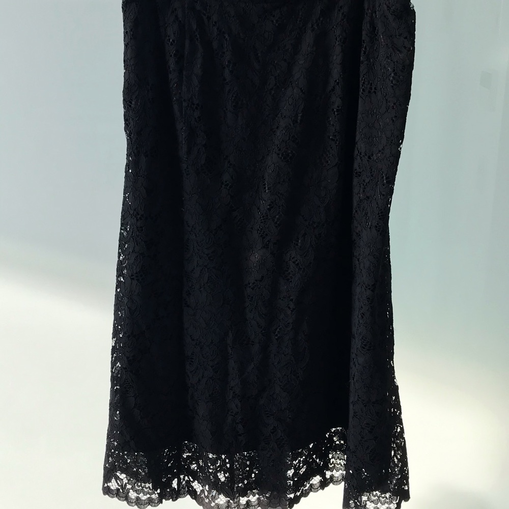 Black lace pencil skirt
